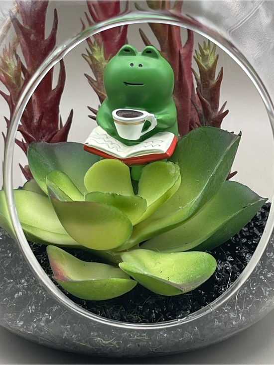 Other - 🐸 Happy Place Terrarium – Hanging Glass Decor ☕️📖